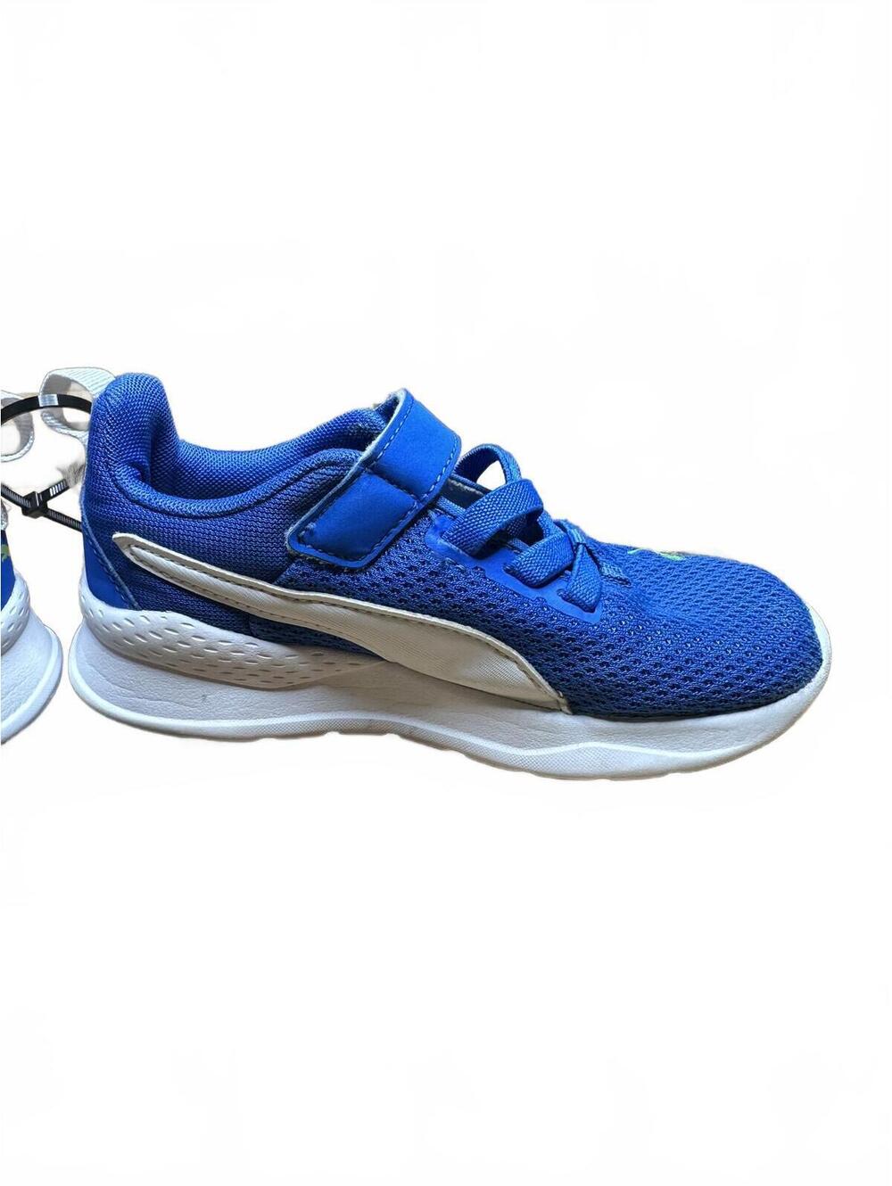 PUMA Blue Mesh Hook-and-Loop Athletic Sneakers - Picture 7 of 9
